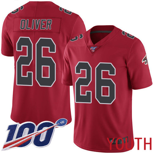 Atlanta Falcons Limited Red Youth Isaiah Oliver Jersey NFL Football #26 100th Season Rush Vapor Untouchable